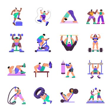 Egzersiz Dizisi Düz Biçim Resimleri