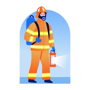 İtfaiyeci meşalesinin düz bir çizimi