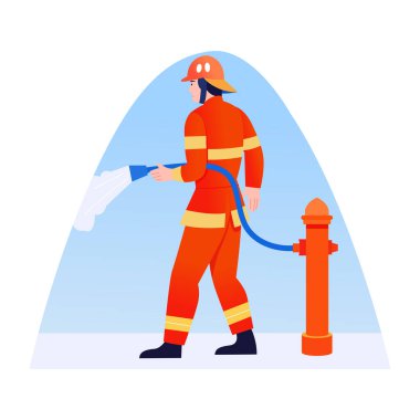 Yangın musluğunun düz bir çizimi,