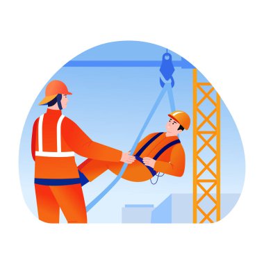 Vinç kurtarmanın düz bir çizimi