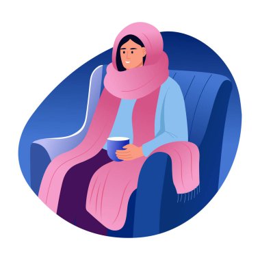 Düz bir şekilde sımsıkı sarılmış karakter çizimi