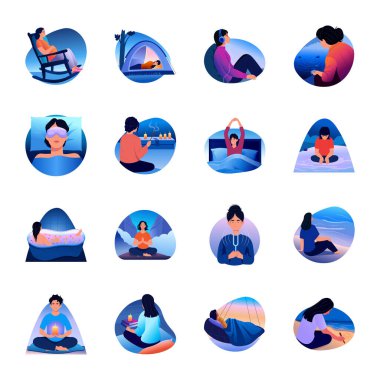 Düz Stil Sağlıklı Resimler Paketi