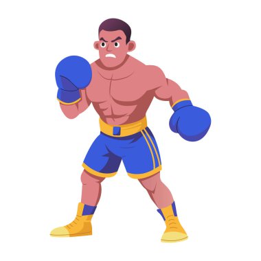 Kızgın boksörün düz bir çizimi