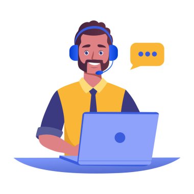 Müşteri desteğinin düz bir çizimi w