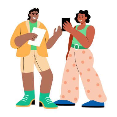 Etkilenenleri tartışırken gösteren düz bir resim