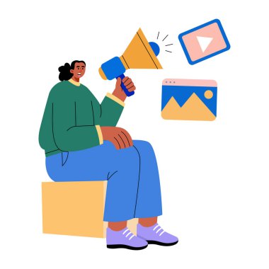 İçerik pazarlamasını gösteren düz bir resim