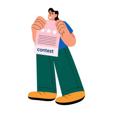 Yarışma kağıdının düz bir çizimi