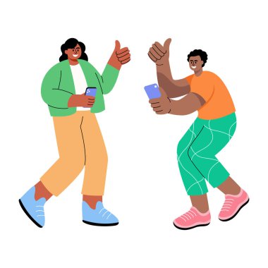 Ortam kullanıcılarını gösteren düz bir biçim illüstrasyonu