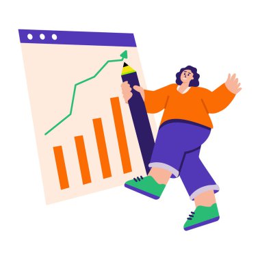 İş büyümesinin düz bir çizimi