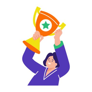 Kupa kazanmanın düz bir çizimi