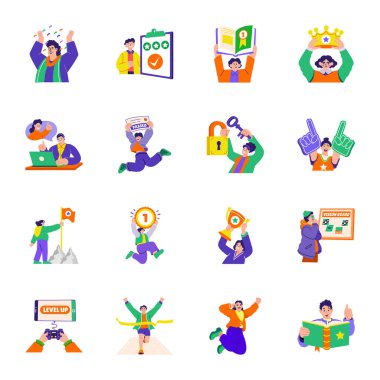 Kariyer ve Hedefler Koleksiyonu Düz Çizimler  