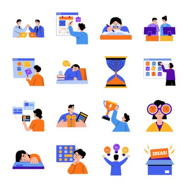 Düz Stil İşyeri Resimleri Paketi 