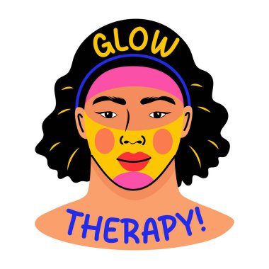 Düz stil, tipografi ile parıltı terapisi.