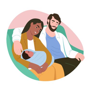 Ebeveynliği gösteren düz bir çizim