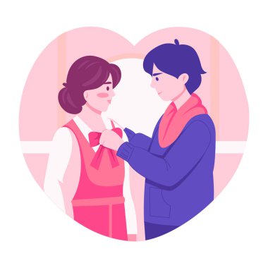 Çiftin birbirini önemsediğini gösteren düz bir resim.