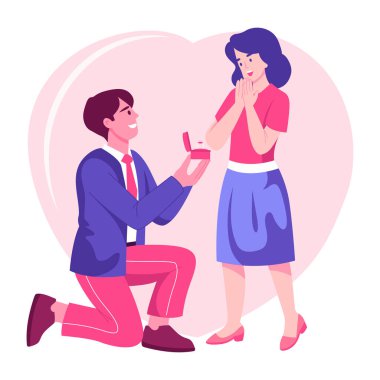 Bir aşk itirafını gösteren düz bir resim.