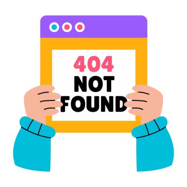 Yaygın bir web sitesi hatasını betimleyen düz biçim illüstrasyonu