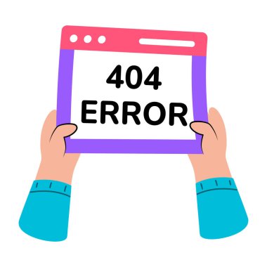 Web hatasını gösteren düz biçim illüstrasyonu