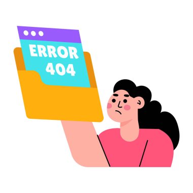 Bozuk bir dosya iletisi gösteren düz biçim illüstrasyonu