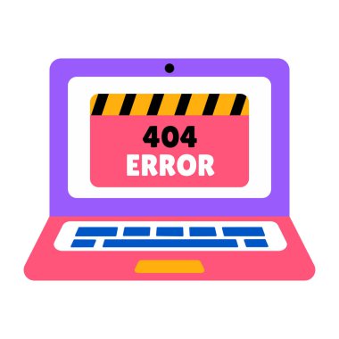 Ana sayfada bir tarayıcı sorunu gösteren düz biçim illüstrasyonu