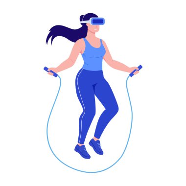 Bir kişinin antrenman yaptığını gösteren düz bir çizim