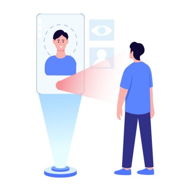 Yüz tanıma programını yapan kişiyi gösteren düz bir resim