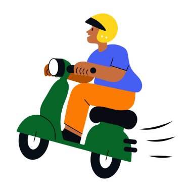 Scooter sürüşünün düz bir çizimi