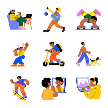 Genç Hobileri Paketi Düz Çizimler 