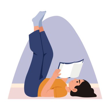 Rahatlatıcı bir karakter gösteren düz bir çizim