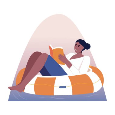 Bir karakteri bilardo okurken gösteren düz bir resim