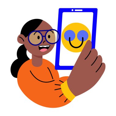 Bir kişinin duygusal algılama yaptığını gösteren düz bir çizim