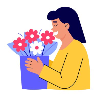 Sürpriz teslimatı gösteren düz bir çizim