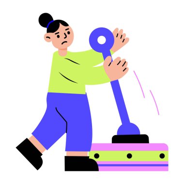 Kolu çeken bir karakteri gösteren düz bir çizim