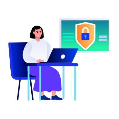 Web korumasını gösteren düz bir çizim