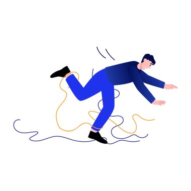 Çelme teli tasvir eden düz bir çizim