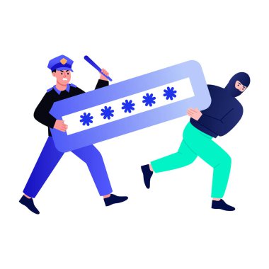 Çalma parolasını gösteren düz bir resim çizimi