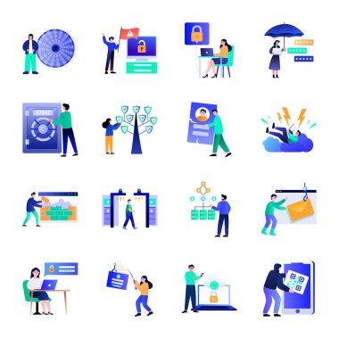 Veri Şifreleme Düz Biçim Resimleri Kümesi 