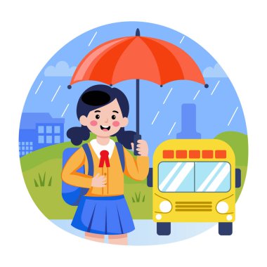 Yağmuru betimleyen düz bir çizim