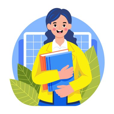 Bir öğrenciyi gösteren düz bir resim