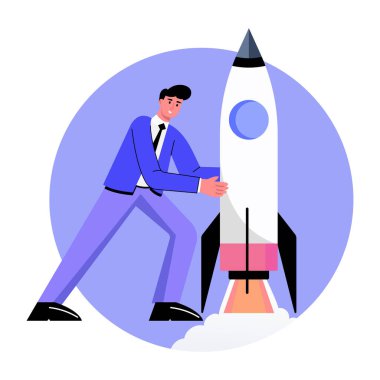 İş açılışını gösteren düz bir çizim