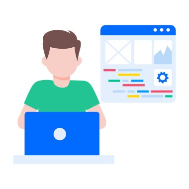 Kod gönderen kişiyi gösteren düz bir çizim