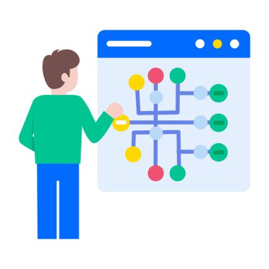 Özellik dalını gösteren düz bir çizim