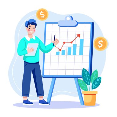 Bütçe planlamasını temsil eden düz bir çizim