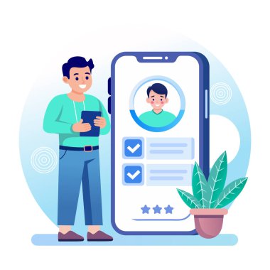 Doğrulamayı gösteren düz bir biçim illüstrasyonu