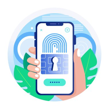 Güvenli erişimi gösteren düz bir resim