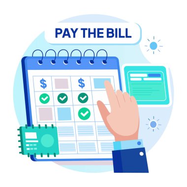 Ödeme anımsatıcısını temsil eden düz bir biçim illüstrasyonu