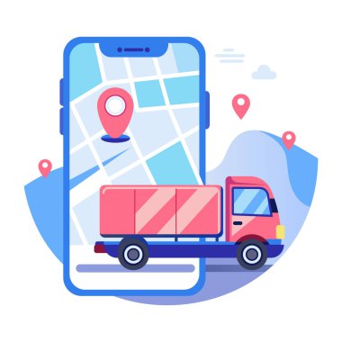 Çevrimiçi dağıtımı gösteren düz bir resim