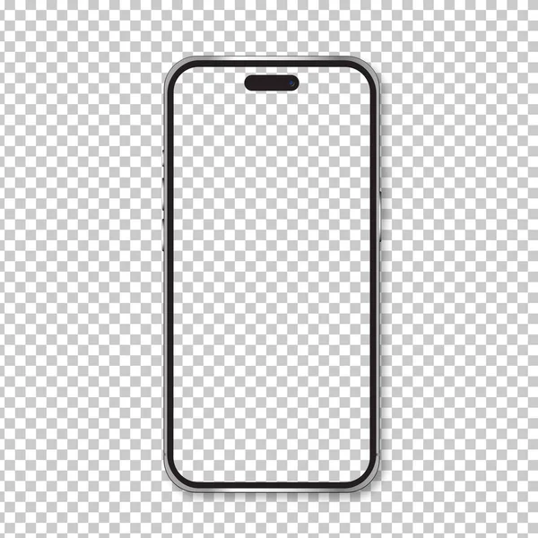 Vector Smartphone Mockup Screen Transparent Object Isolated Png Background — Stock Vector