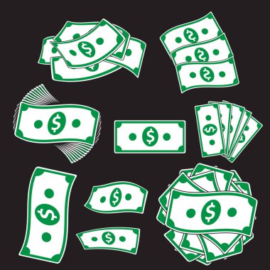 Para ve altın sikke vektörü arkaplanda izole.