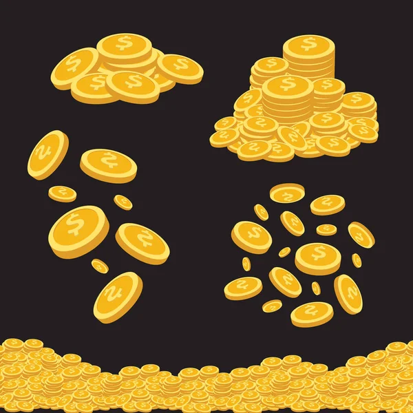 Χρυσό Διάνυσμα Νόμισμα Χρήματα Απομονώνονται Στο Παρασκήνιο — Διανυσματικό Αρχείο